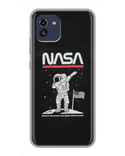 Чохол для Samsung Galaxy A03 (A035) з картинкою «NASA — крокуємо по Місяцю»