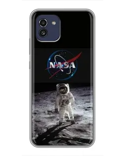 Чохол для Samsung Galaxy A03 (A035) з картинкою «Астронавт на Місяці»