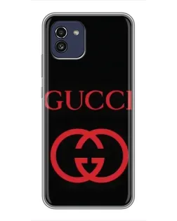 Чохол для Samsung Galaxy A03 (A035) з картинкою «Gucci — червоний логотип»