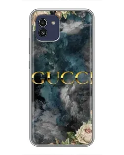 Чехол для Samsung Galaxy A03 (A035) с картинкой «Абстрактные цветы Gucci»