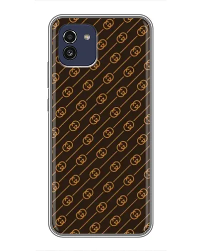 Чохол для Samsung Galaxy A03 (A035) з картинкою «Gucci — золоті діагоналі» Чохол для Samsung Galaxy A03 (A035) з картинкою «Gucci — золоті діагоналі»
