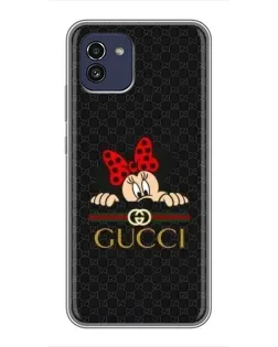 Чохол для Samsung Galaxy A03 (A035) з картинкою «Мінні Маус Gucci — чорний»