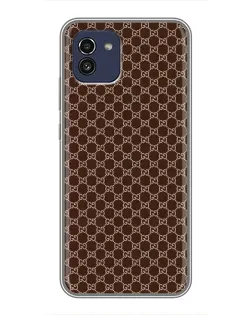 Чехол для Samsung Galaxy A03 (A035) с картинкой «Gucci — шоколадная сетка»