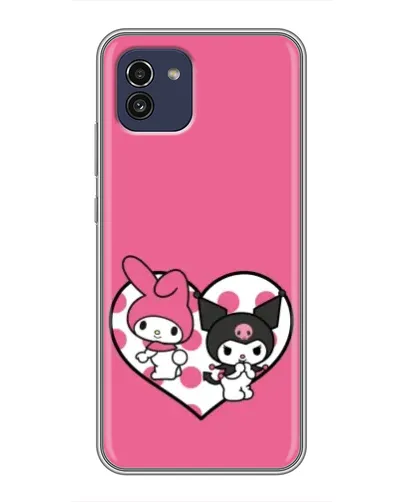 Чехол для Samsung Galaxy A03 (A035) с картинкой «Kuromi и My Melody»