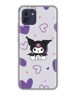 Чехол для Samsung Galaxy A03 (A035) с картинкой «Kuromi и лавандовые сердца» Чехол для Samsung Galaxy A03 (A035) с картинкой «Kuromi и лавандовые сердца»