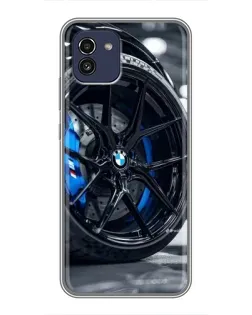 Чохол для Samsung Galaxy A03 (A035) з картинкою «Колесо BMW зблизька»
