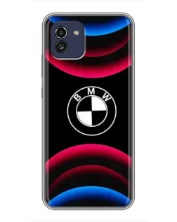 Чохол для Samsung Galaxy A03 (A035) з картинкою «Логотип BMW та неонові дуги»