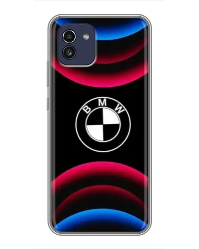 Чохол для Samsung Galaxy A03 (A035) з картинкою «Логотип BMW та неонові дуги»