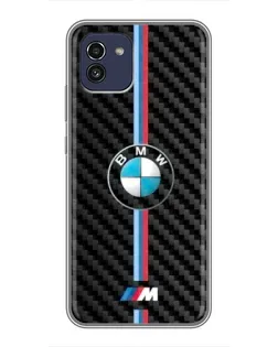 Чохол для Samsung Galaxy A03 (A035) з картинкою «Емблема BMW та карбон»