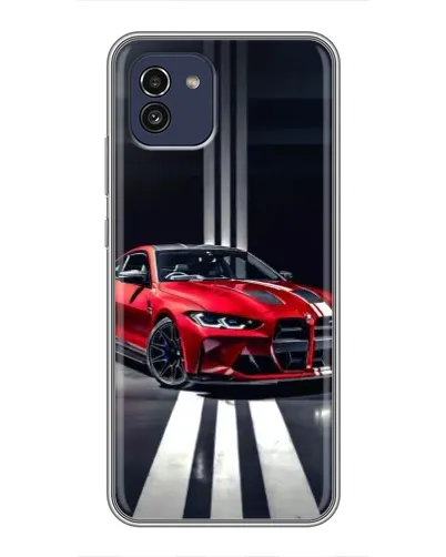 Чохол для Samsung Galaxy A03 (A035) з картинкою «Червона BMW на дорозі»