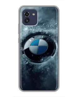 Чехол для Samsung Galaxy A03 (A035) с картинкой «Логотип BMW — лед»