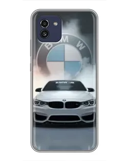 Чехол для Samsung Galaxy A03 (A035) с картинкой «BMW в белом дыму»