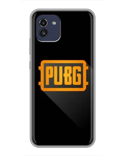 Чохол для Samsung Galaxy A03 (A035) з картинкою «PUBG — рамка лого»