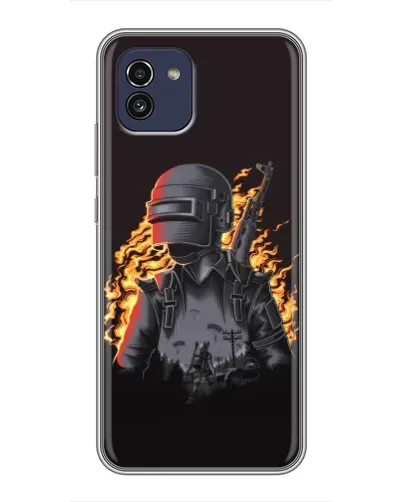 Чохол для Samsung Galaxy A03 (A035) з картинкою «PUBG — вогняний силует»