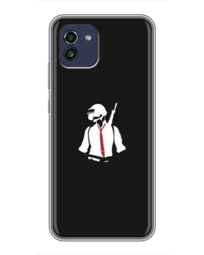 Чохол для Samsung Galaxy A03 (A035) з картинкою «PUBG — силует воїна»