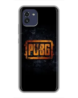 Чохол для Samsung Galaxy A03 (A035) з картинкою «PUBG — золотий логотип»