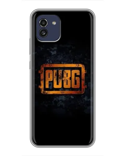Чохол для Samsung Galaxy A03 (A035) з картинкою «PUBG — золотий логотип»