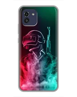 Чохол для Samsung Galaxy A03 (A035) з картинкою «PUBG — вогняний воїн»