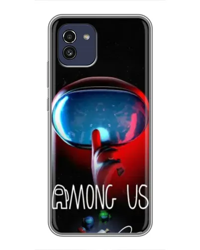 Чохол для Samsung Galaxy A03 (A035) з картинкою «Червоний імпостер — макро»