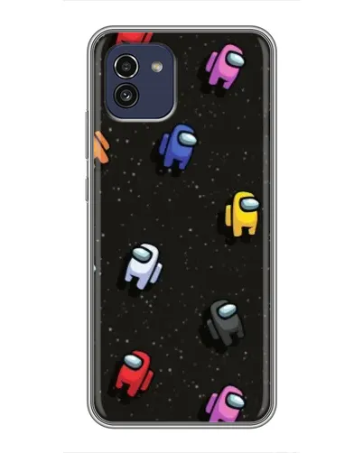 Чохол для Samsung Galaxy A03 (A035) з картинкою «Космічний патерн Among Us»