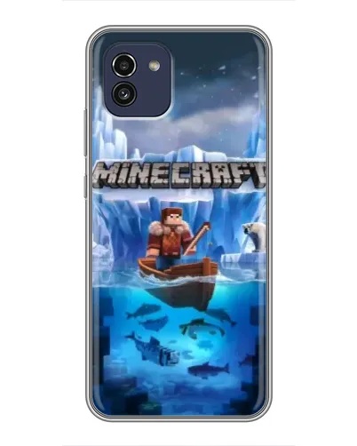 Чохол для Samsung Galaxy A03 (A035) з картинкою «Minecraft льодянийсвіт»