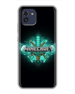 Чохол для Samsung Galaxy A03 (A035) з картинкою «Minecraft Diamond лого»