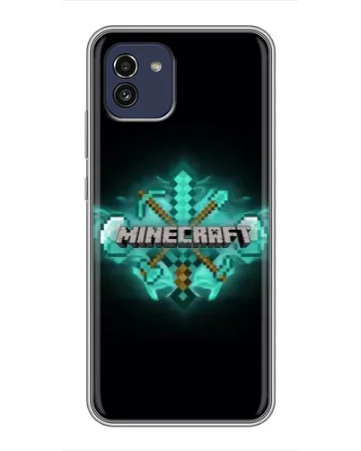 Чохол для Samsung Galaxy A03 (A035) з картинкою «Minecraft Diamond лого»