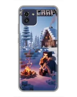 Чохол для Samsung Galaxy A03 (A035) з картинкою «Зимовий Minecraft»