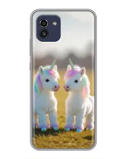 Чохол для Samsung Galaxy A03 (A035) з картинкою «Пара єдинорогів»