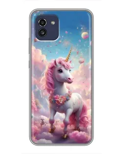 Чохол для Samsung Galaxy A03 (A035) з картинкою «Єдиноріг серед хмар»