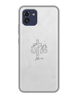 Чохол для Samsung Galaxy A03 (A035) з картинкою «Івана 3:16 Хрест»