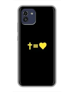 Чохол для Samsung Galaxy A03 (A035) з картинкою «Серце та Хрест»