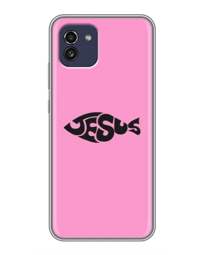 Чохол для Samsung Galaxy A03 (A035) з картинкою «Рожевий символ Jesus»