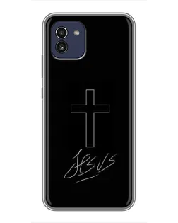 Чехол для Samsung Galaxy A03 (A035) с картинкой «Графический крест Jesus»