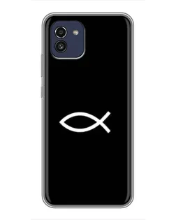 Чехол для Samsung Galaxy A03 (A035) с картинкой «Символ рыбы Jesus»
