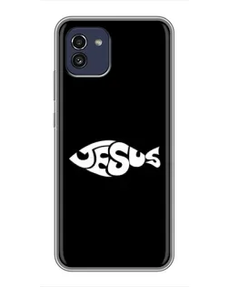 Чехол для Samsung Galaxy A03 (A035) с картинкой «Рыба Jesus»