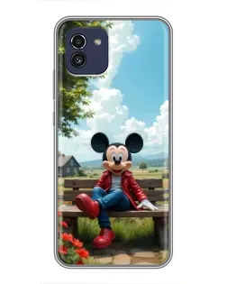 Чохол для Samsung Galaxy A03 (A035) з картинкою «Міккі на лавці»
