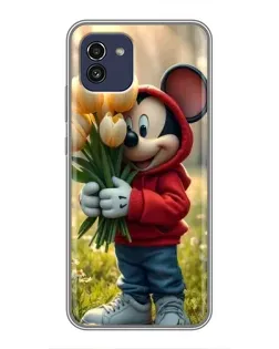 Чохол для Samsung Galaxy A03 (A035) з картинкою «Міккі з тюльпанами» Чохол для Samsung Galaxy A03 (A035) з картинкою «Міккі з тюльпанами»