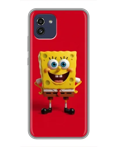 Чохол для Samsung Galaxy A03 (A035) з картинкою «Спанч Боб на червоному»