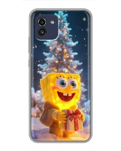 Чохол для Samsung Galaxy A03 (A035) з картинкою «Різдвяний Спанч Боб»