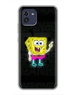 Чохол для Samsung Galaxy A03 (A035) з картинкою «Неоновий Губка Боб»