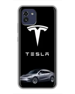 Чехол для Samsung Galaxy A03 (A035) с картинкой «Tesla Model Y»