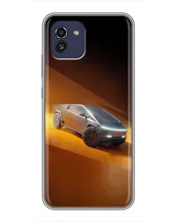 Чехол для Samsung Galaxy A03 (A035) с картинкой «Cybertruck в пустыне»