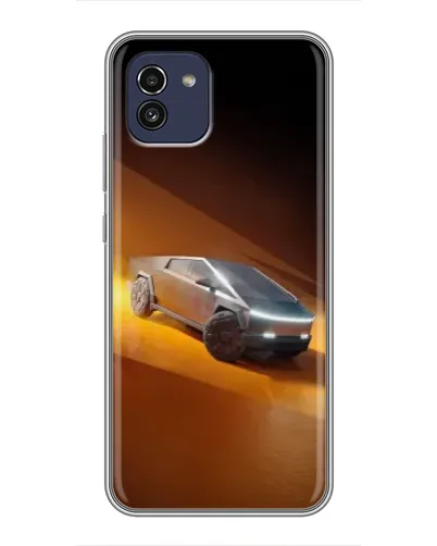 Чехол для Samsung Galaxy A03 (A035) с картинкой «Cybertruck в пустыне»