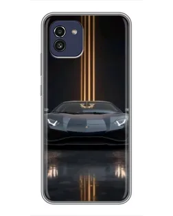Чехол для Samsung Galaxy A03 (A035) с картинкой «Lamborghini золотые линии» Чехол для Samsung Galaxy A03 (A035) с картинкой «Lamborghini золотые линии»