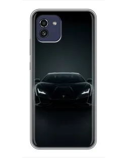 Чохол для Samsung Galaxy A03 (A035) з картинкою «Чорний Lamborghini Aventador»