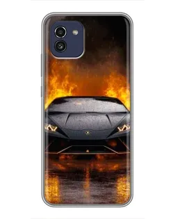 Чохол для Samsung Galaxy A03 (A035) з картинкою «Lamborghini у вогні»