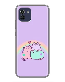 Чохол для Samsung Galaxy A03 (A035) з картинкою «Веселкові Пушини»