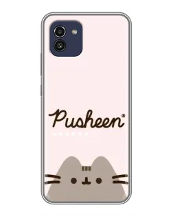 Чохол для Samsung Galaxy A03 (A035) з картинкою «Pusheen логотип»