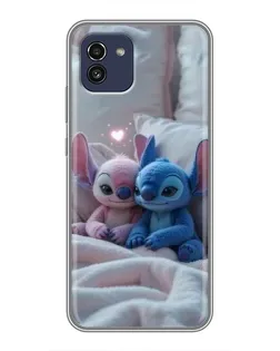 Чехол для Samsung Galaxy A03 (A035) с картинкой «Плюшевые Стич Ангел»